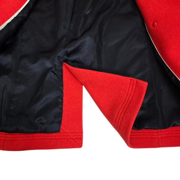 J. Crew Red Double Breasted Peacoat Stadium Cloth by Nello Gori - Picture 9 of 12